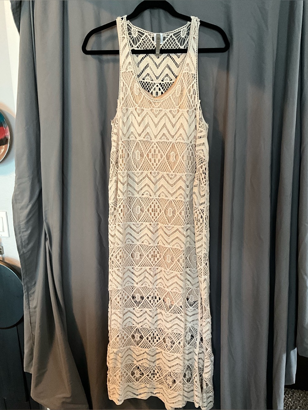 XCVI Cream Crochet Maxi Dress With Slip - Picture 2 of 10